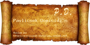 Pavlicsek Domicián névjegykártya